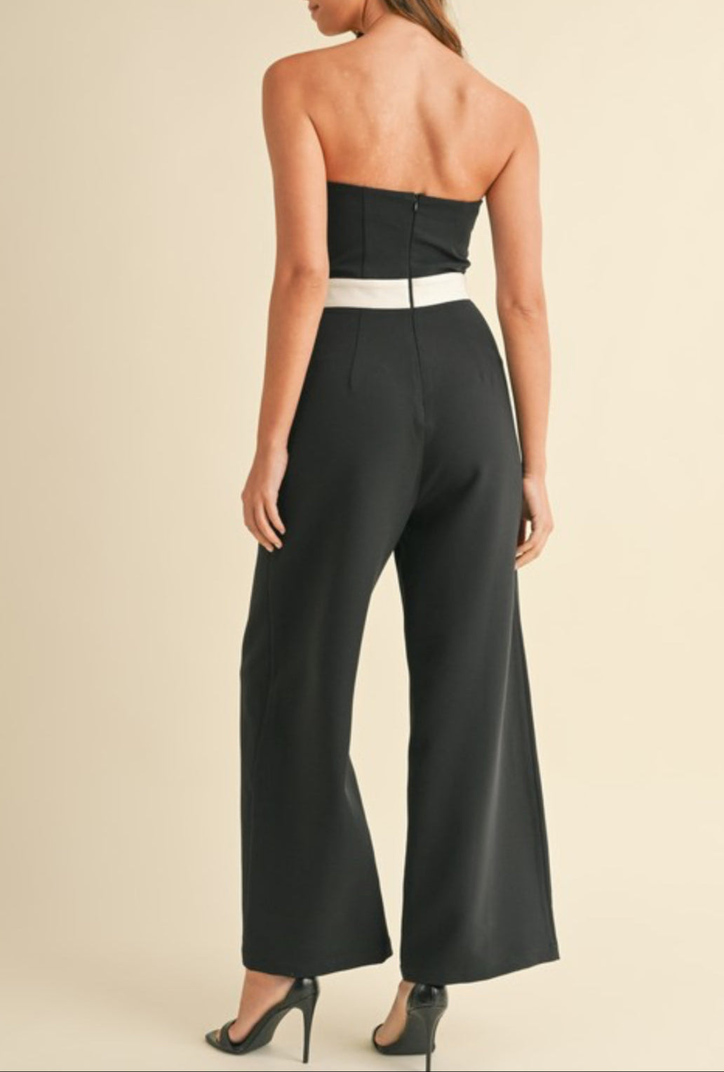 Bow Waist Scallop Jumpsuit