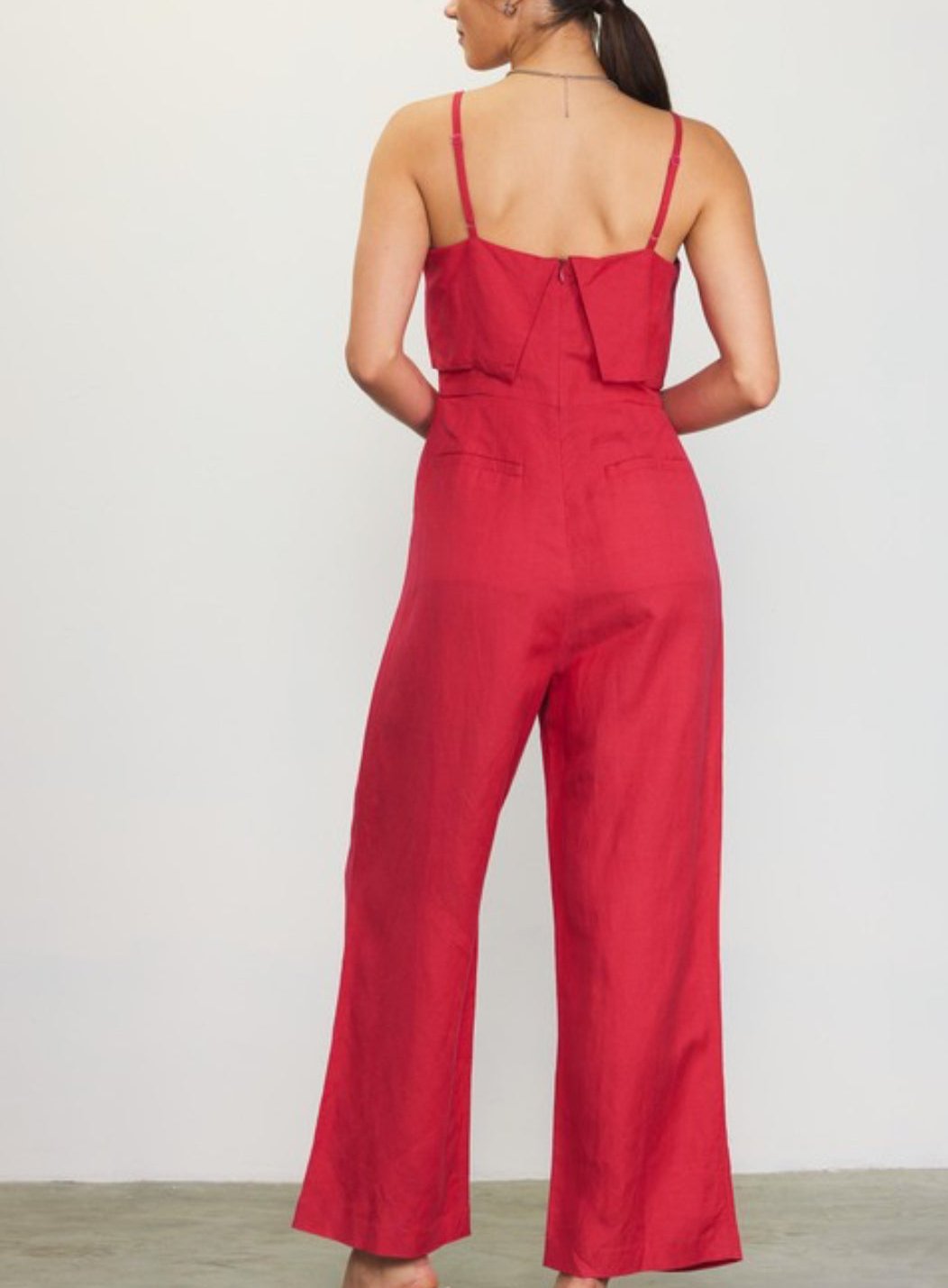 Cherry Linen Jumpsuit