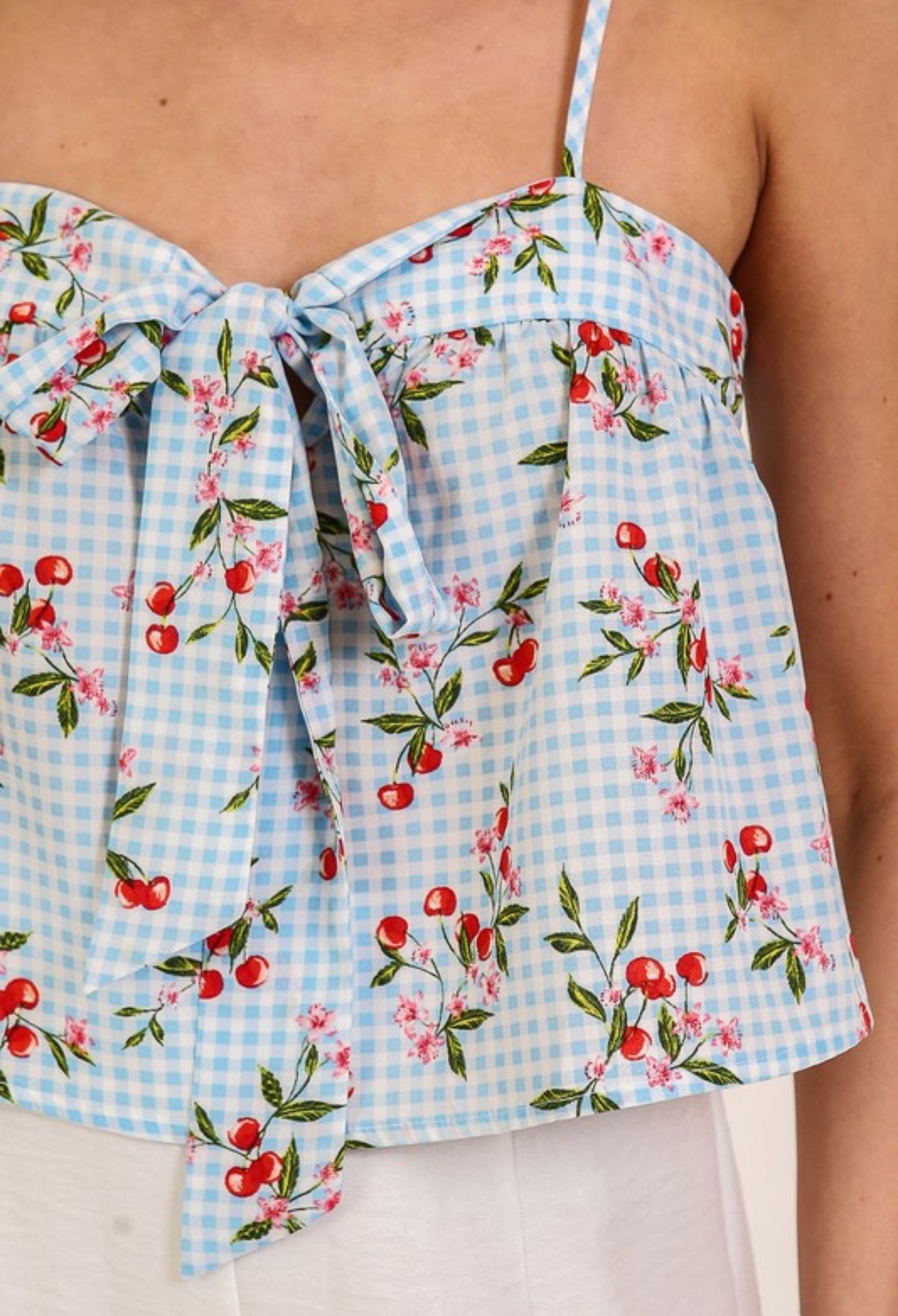 Blosson Cherry Tie Front Cami