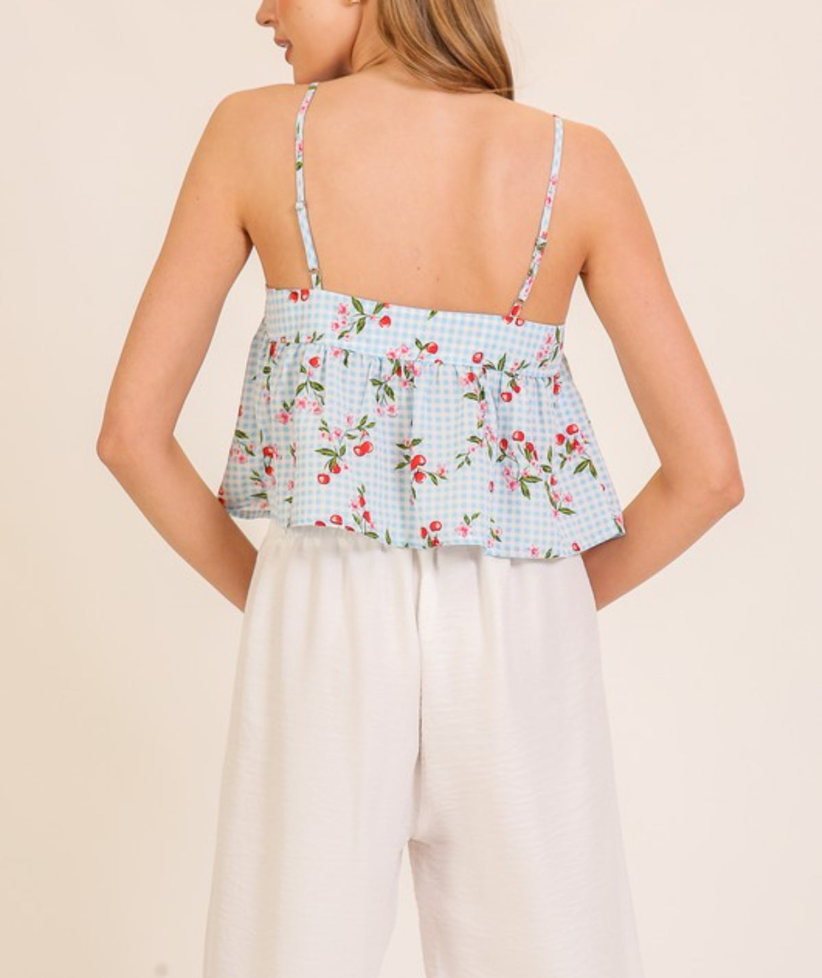Blosson Cherry Tie Front Cami