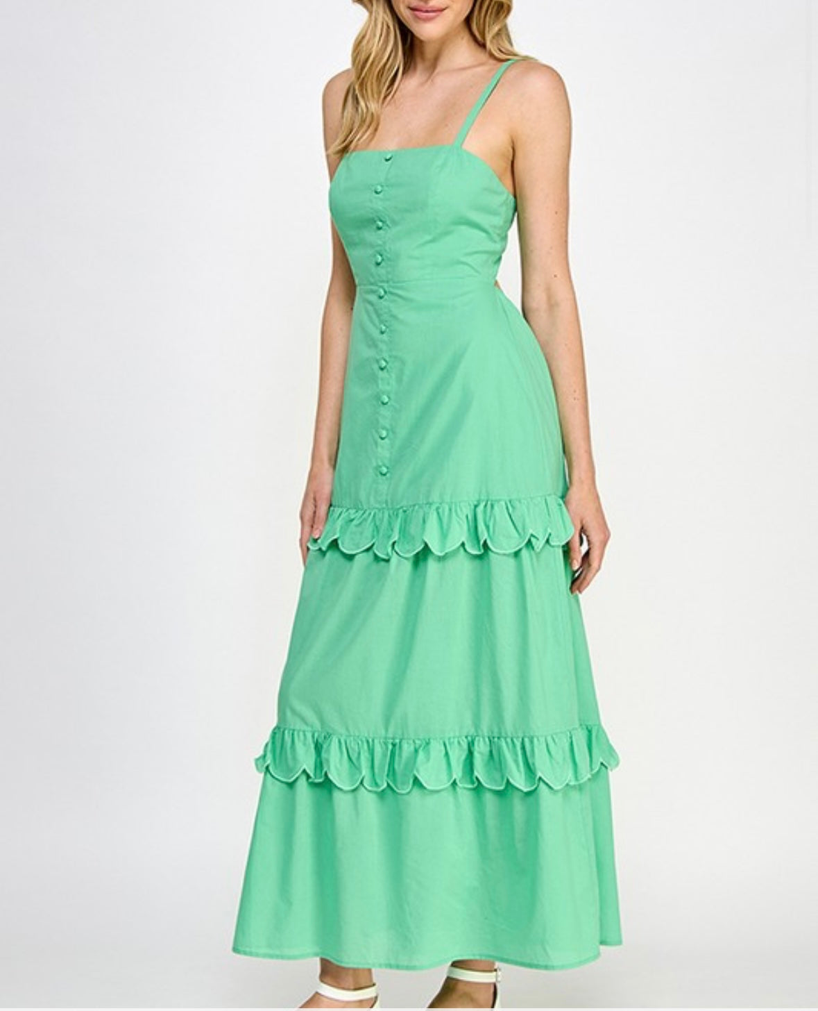 Vestido midi verde menta