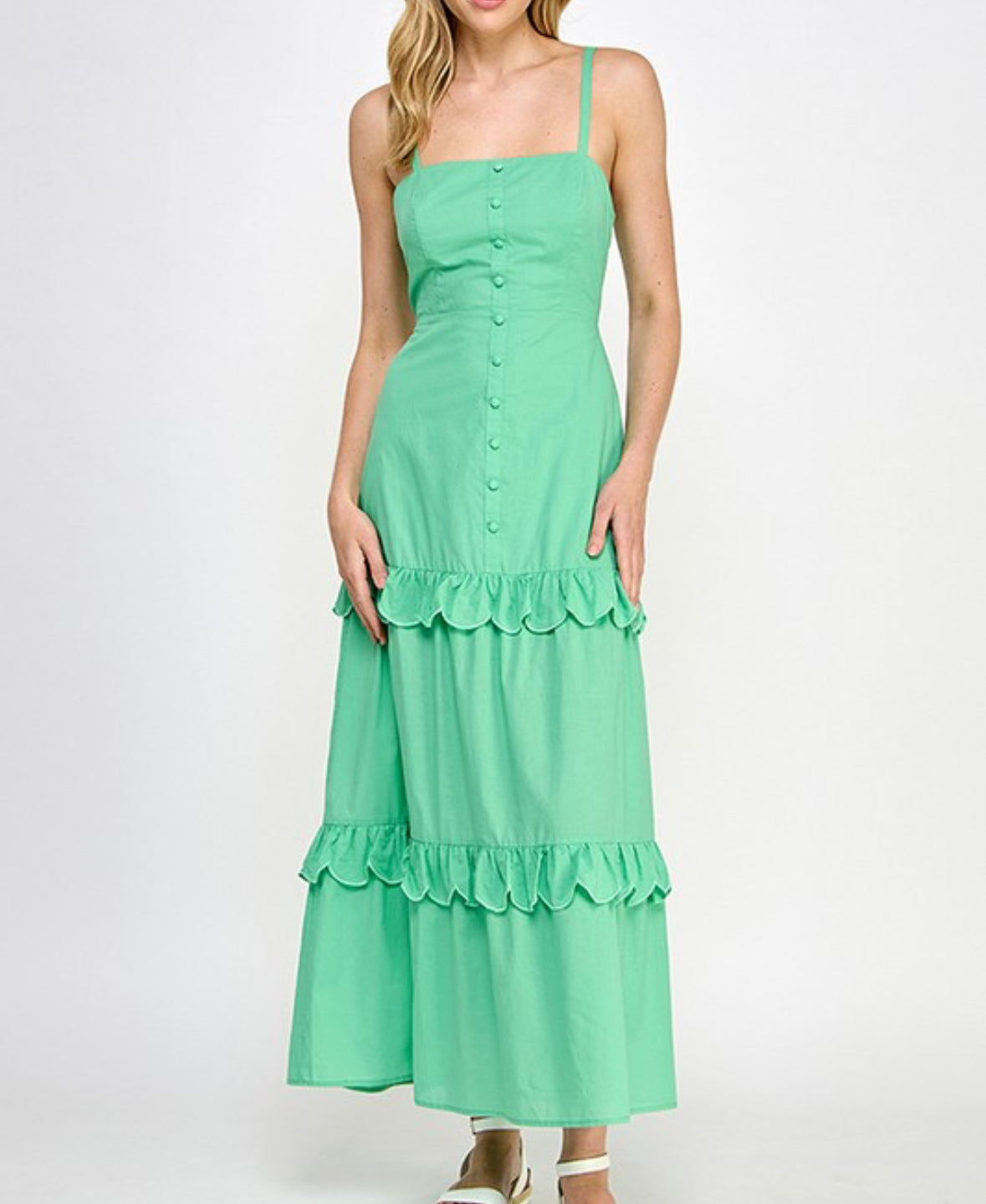 Vestido midi verde menta