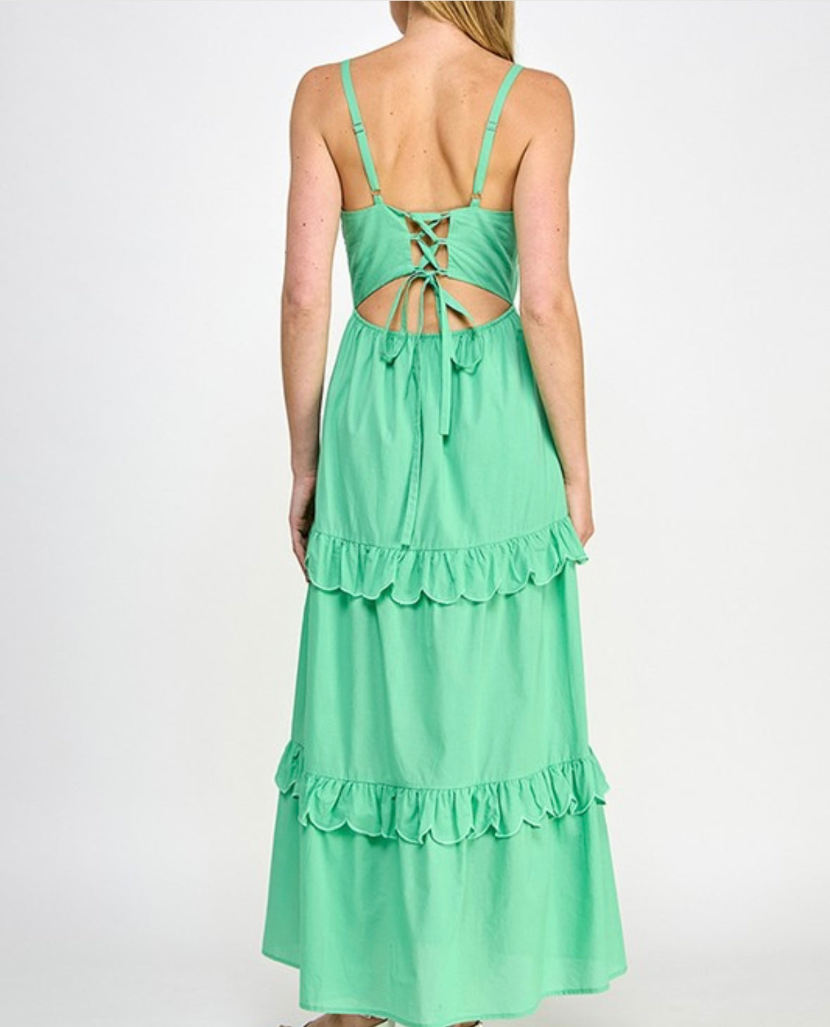 Vestido midi verde menta