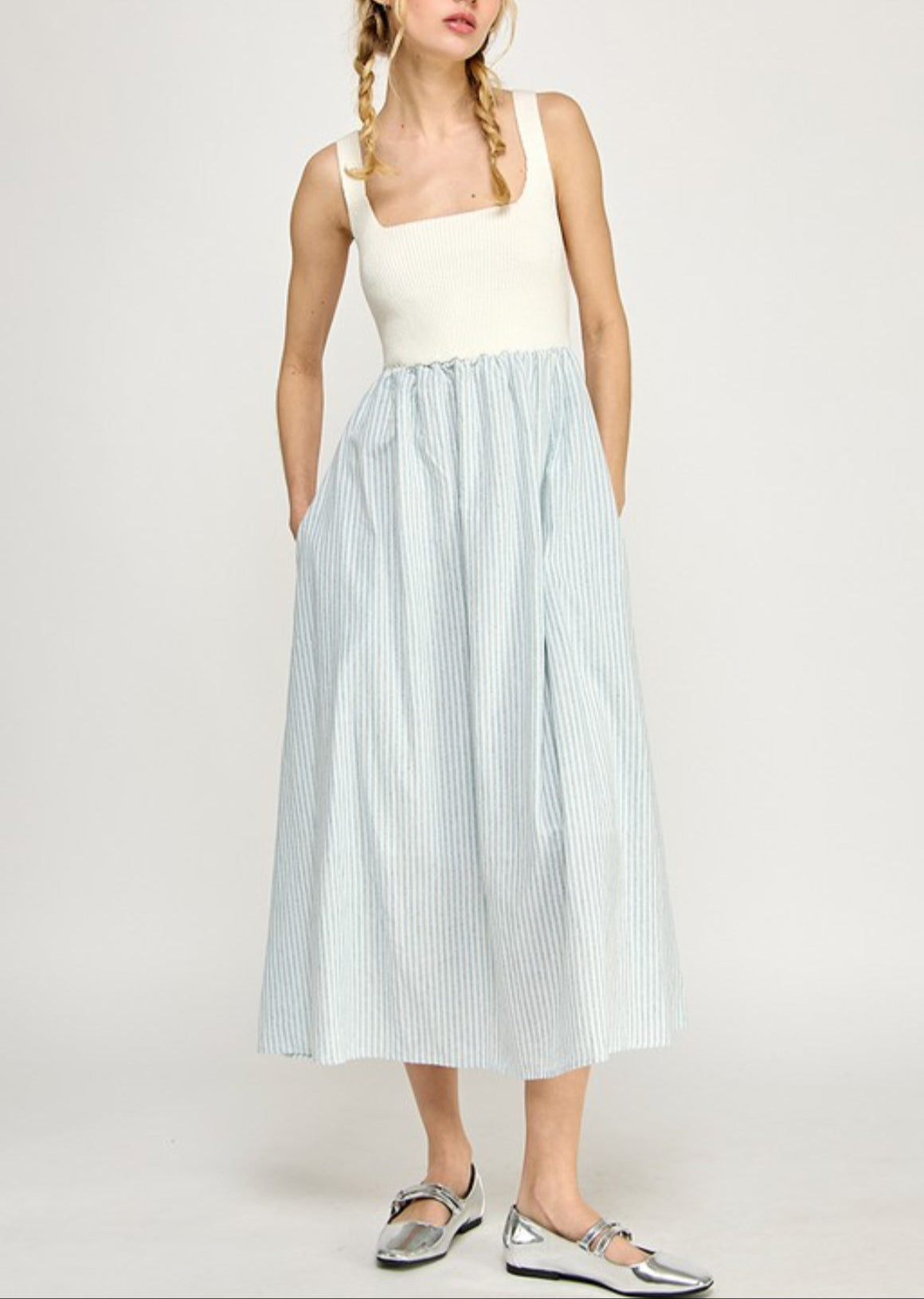 Square Neck Midi Dress