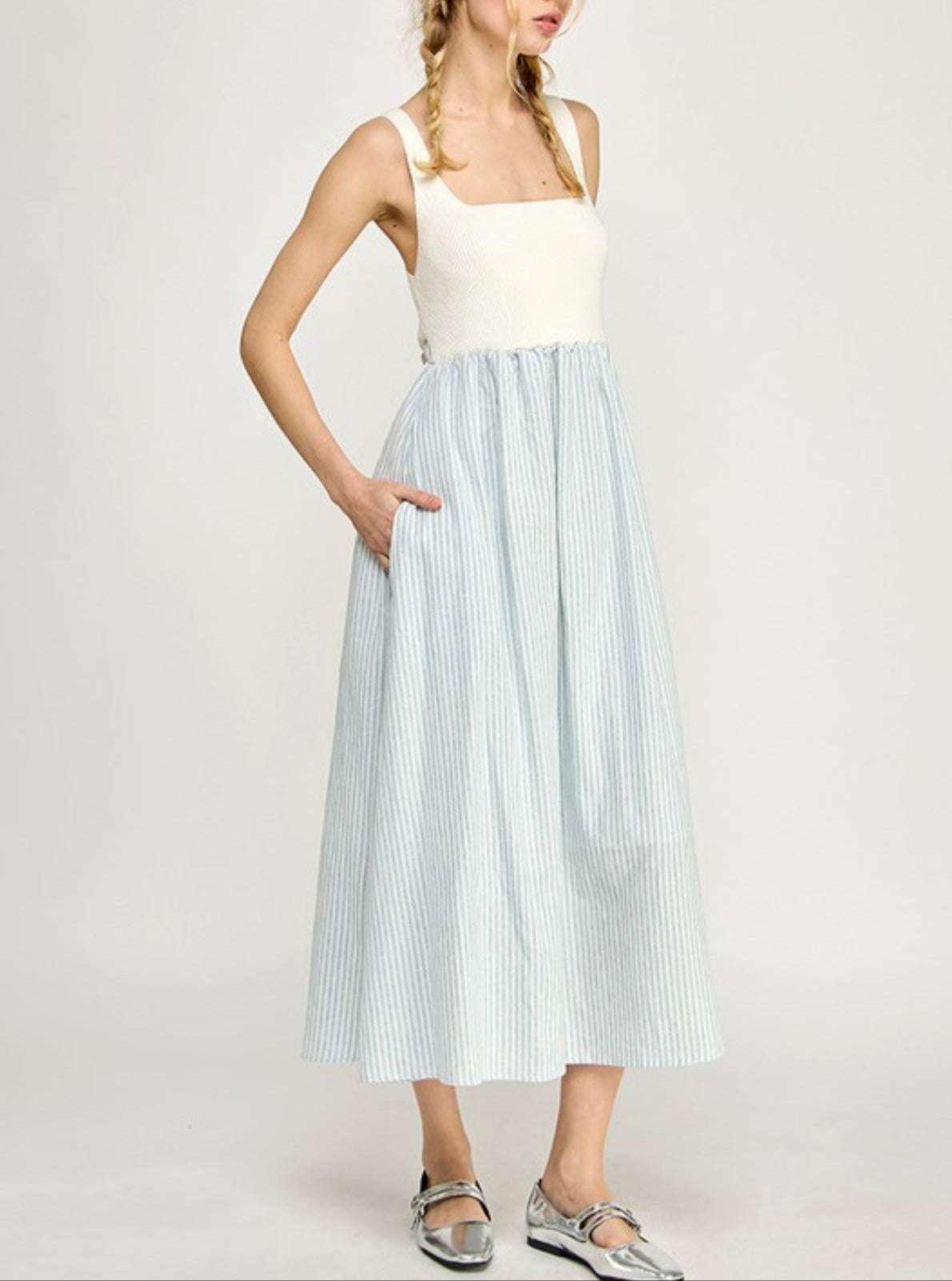 Square Neck Midi Dress