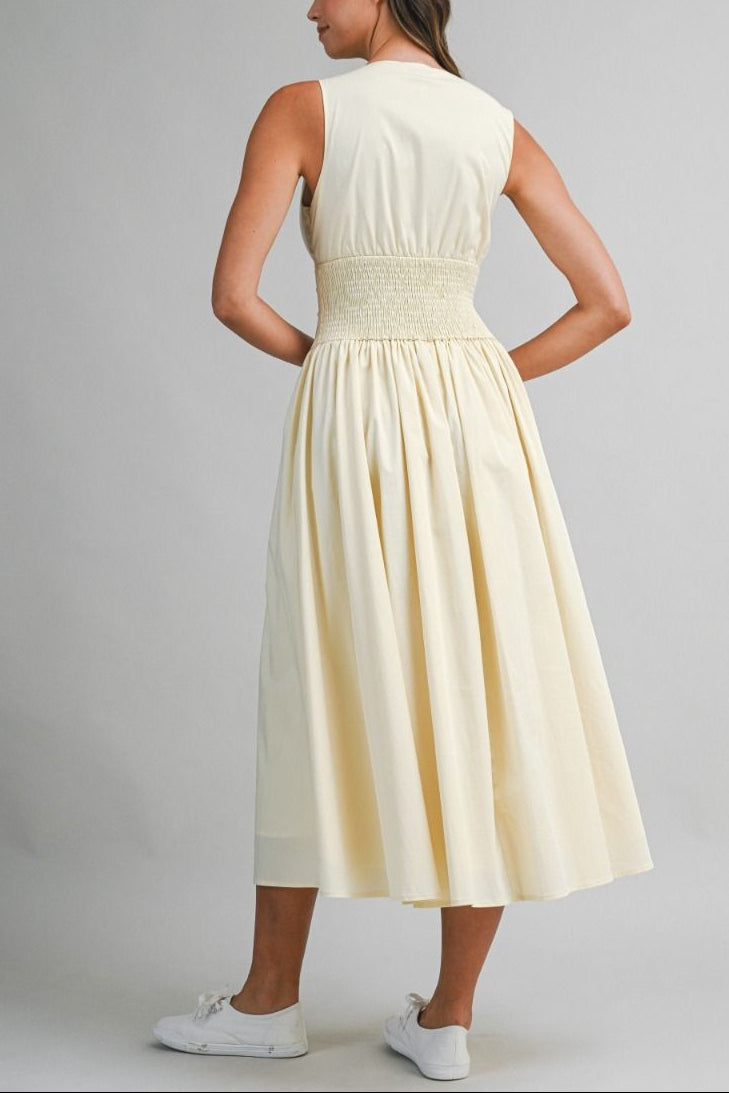 Light Yellow Midi Dress