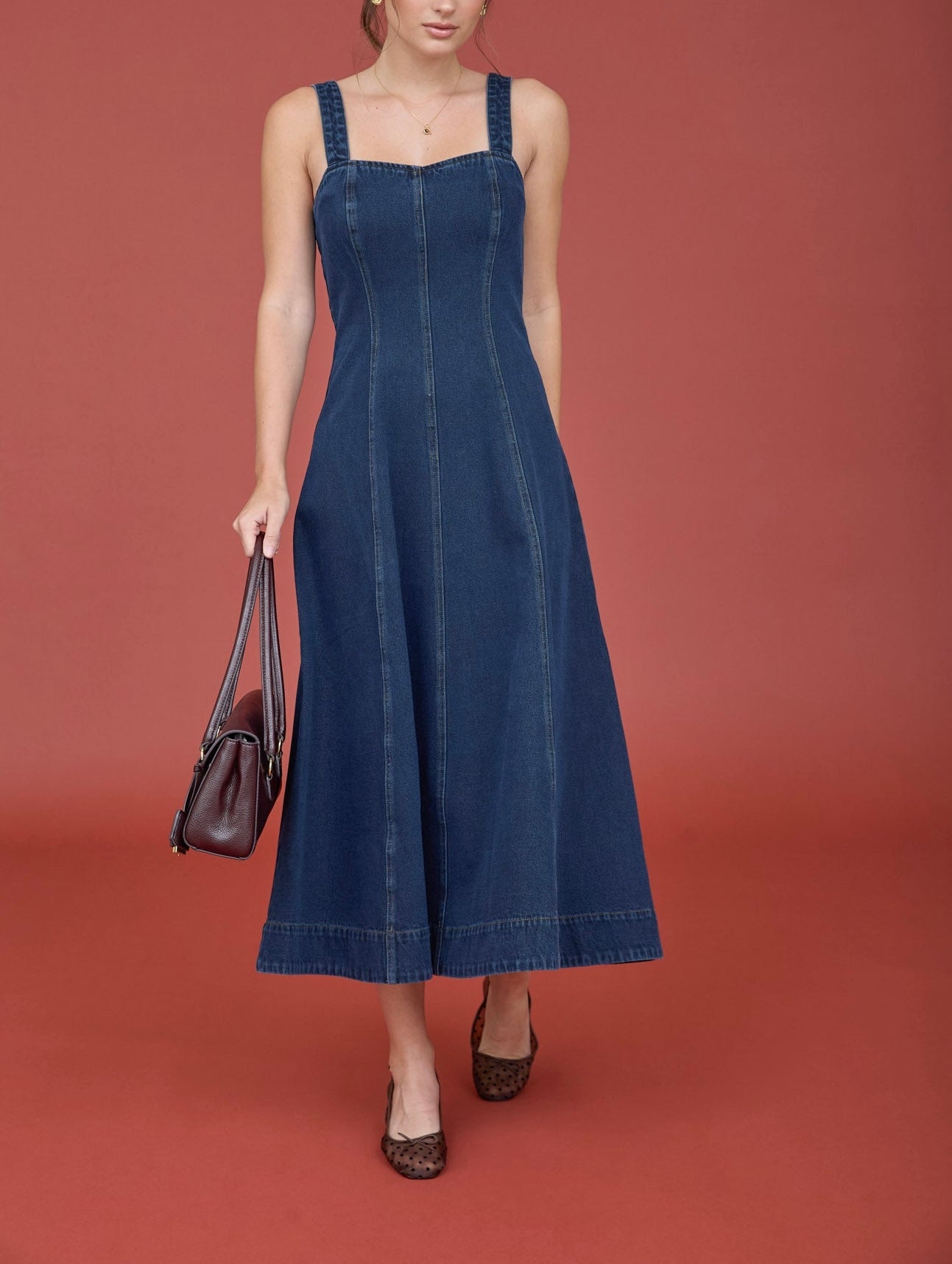 DENIM MIDI DRESS