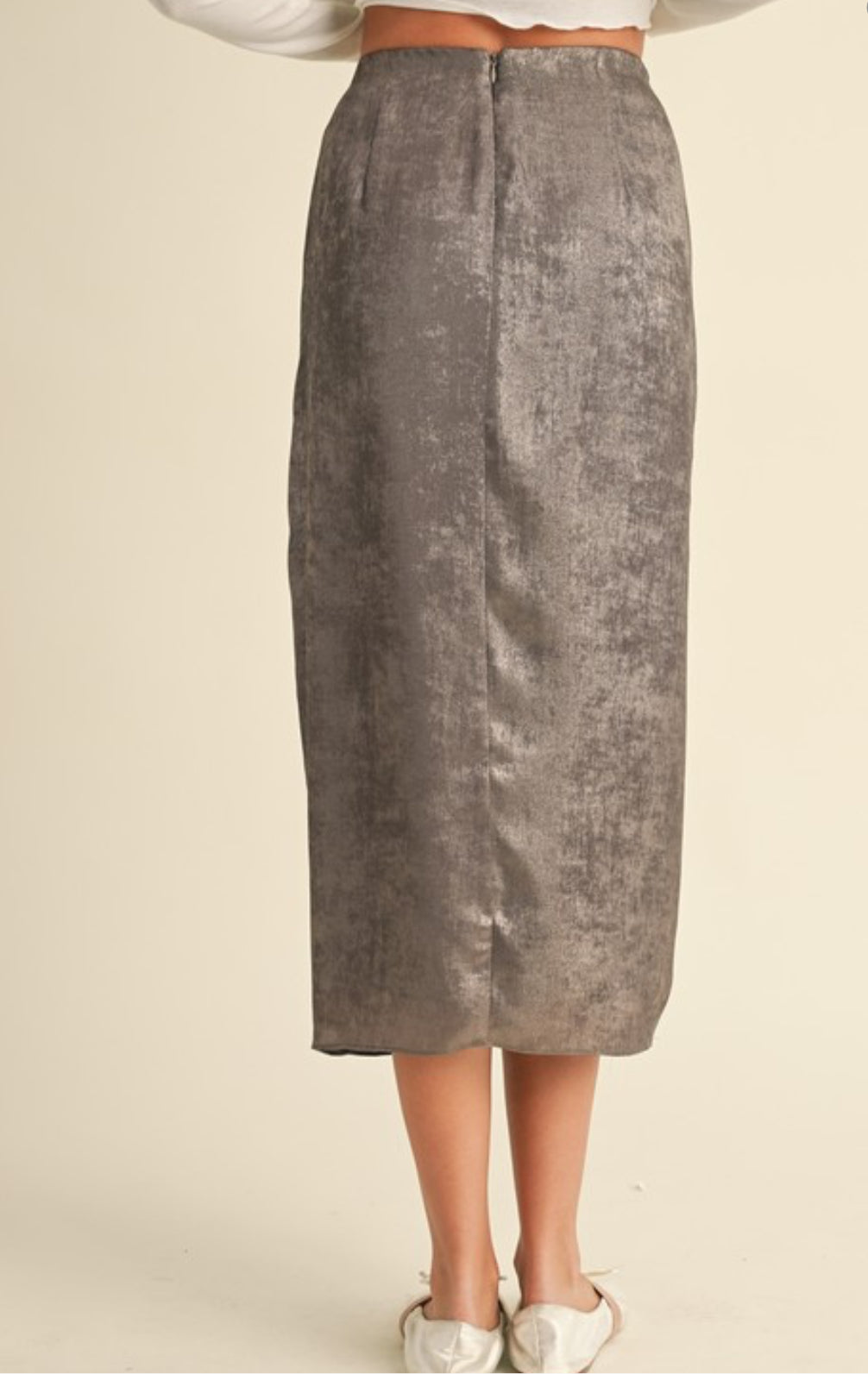 Metallic Fabric Pleat Skirt