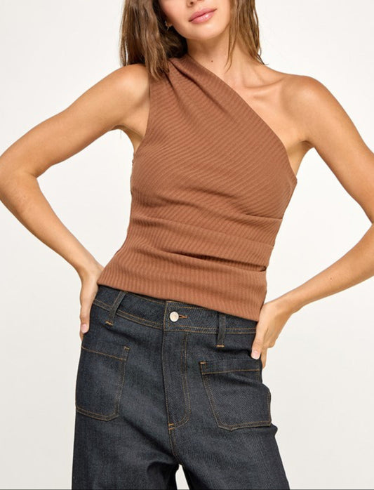 Asymmetric Ribbed Top