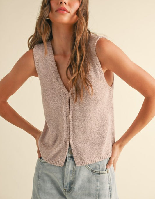 Pink Vest Cardigan