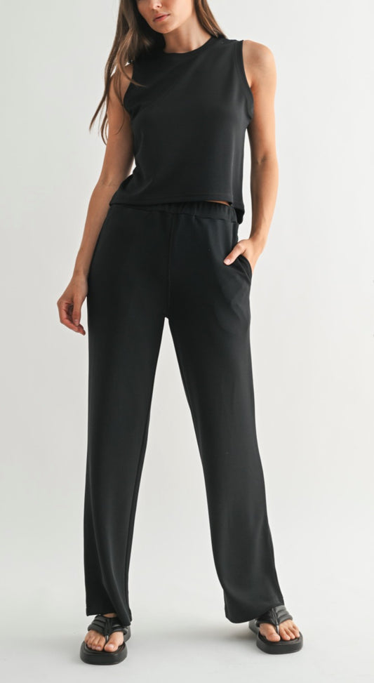 Black Top and Pant Set